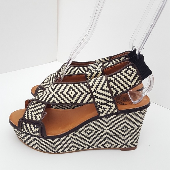 Lucky Brand Koko leather wedge sandals 6.5M - Picture 3 of 11